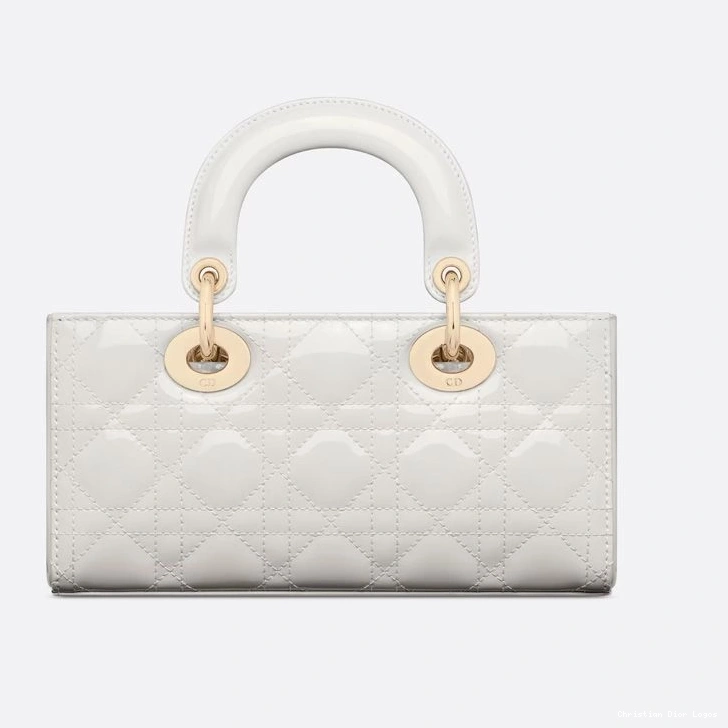 Cheap Lady White Cannage Patent Small Calfskin Bag D-Joy 0810 Luxury